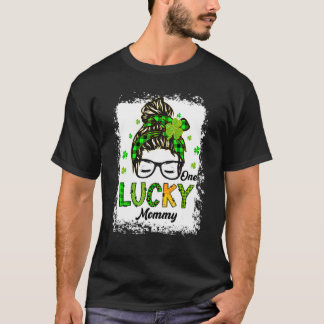 Een Lucky mammie Bun Hair Bleaching Saint Patr T-shirt