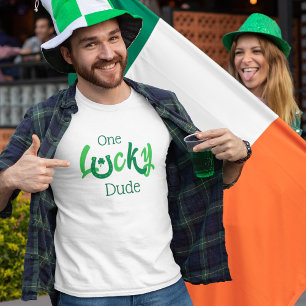 Eén Lucky Man    Sint Patrick's Day T-shirt