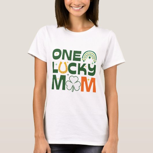 Een Lucky Mom T-shirt, Saint Patrick's dag cadeau T-shirt (Voorkant)