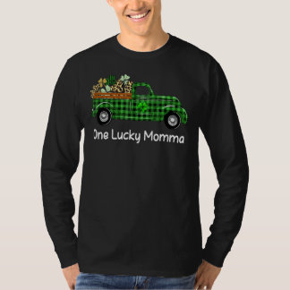 Eén Lucky Momma Green Pset Truck Shamrocks St Pat T-shirt