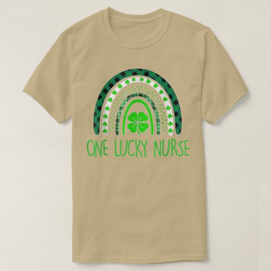 Eén Lucky Neurse Rainbow Shamrock St Patricks Day T-shirt (Design voorkant)