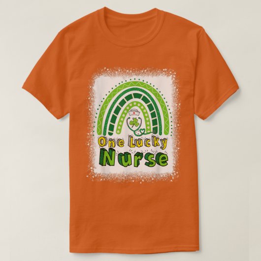 Eén Lucky Nurse Lucky Rainbow Shamrock St Patricks T-shirt (Design voorkant)