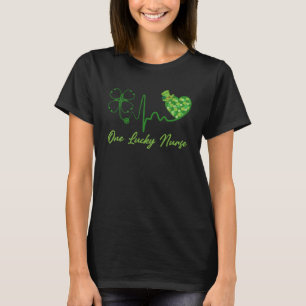 Eén Lucky Nurse Scrub RN ICU, St Patricks Day Nu T-shirt