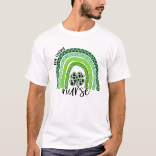 Een Lucky Nurse St. Patrick's Day Boho Rainbow Leo T-shirt