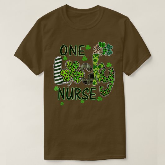 Eén Lucky Nurse St Patrick's Day Shamrock Leopard T-shirt (Design voorkant)