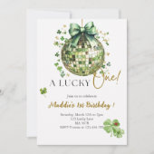 Een Lucky One Schattigee Discoball 1e verjaardagsu Kaart (Voorkant)