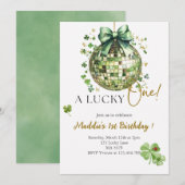 Een Lucky One Schattigee Discoball 1e verjaardagsu Kaart (Voorkant / Achterkant)