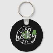 Een Lucky Pap vader Ierse klevers St Patricks Day Sleutelhanger (Voorkant)