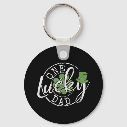 Een Lucky Pap vader Ierse klevers St Patricks Day Sleutelhanger (Voorkant)