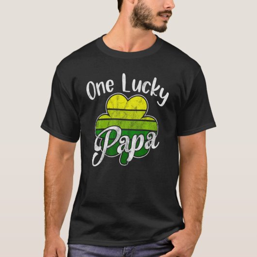 Eén Lucky Papa Funny Father Irish C St Patrick's D T-shirt (Voorkant)