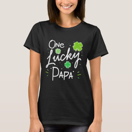 Een Lucky Papa Vaderdag St Patrick's T-shirt (Voorkant)
