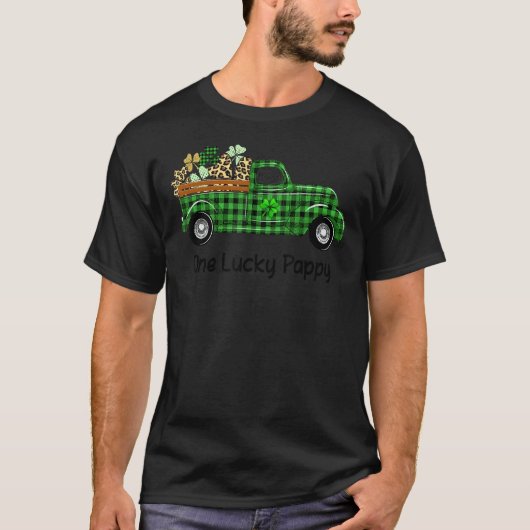 Eén Lucky Pappy Green Pset Truck Shamrocks St Pat T-shirt (Voorkant)