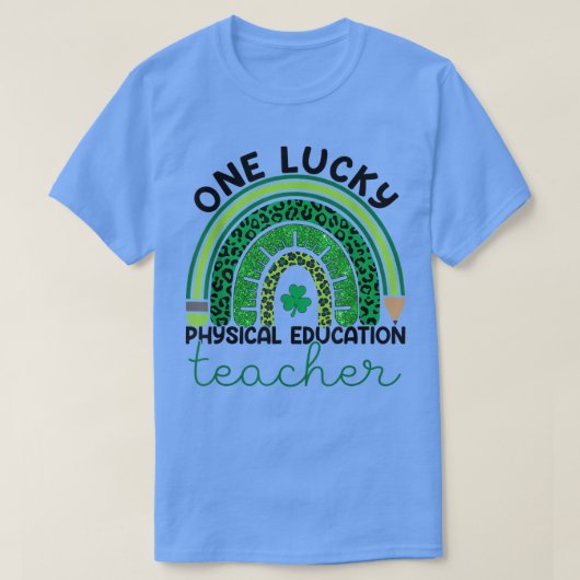 Eén Lucky PE-leraar Saint Patrick's Day Leopard R T-shirt (Design voorkant)