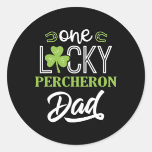 Een Lucky Percheron Horse Dad Ierse Paard Ridi Ronde Sticker