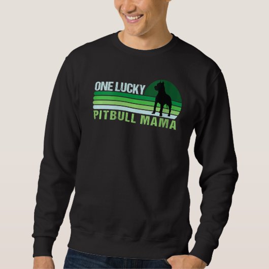 Een Lucky Pitbull Mama Funny St Patrick's Day Pitb Trui (Voorkant)