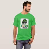 Eén Lucky Porter Bleaching Messy Bun St Patricks D T-shirt (Voorkant volledig)