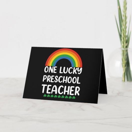 Een Lucky Preschool leraar St. Patrick's Day Bedankkaart (Voorkant)