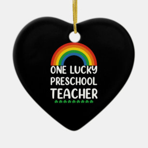 Een Lucky Preschool leraar St. Patrick's Day Keramisch Ornament