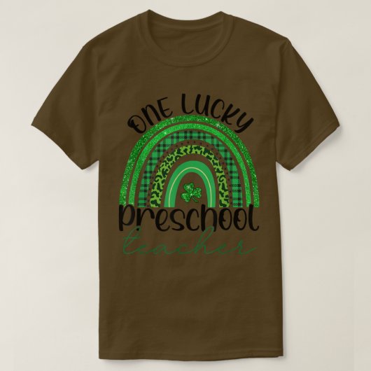Een Lucky Preschool leraar St Patrick's Day Leopa T-shirt (Design voorkant)