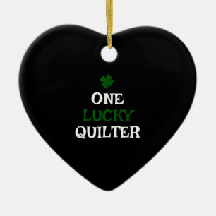 Eén Lucky Quilter St Patricks Day Irish Quilting Keramisch Ornament