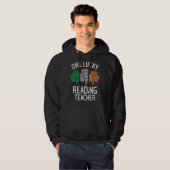 Eén Lucky Reading leraar St Patrick's Day Irish F Hoodie (Voorkant volledig)