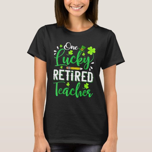 Eén Lucky Remoe Teacher Pencil Shamrock St Patri T-shirt (Voorkant)