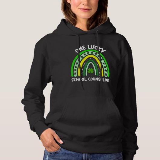 Een Lucky School Counselor Leopard St Patricku2019 Hoodie (Voorkant)