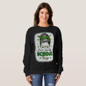 Eén Lucky School Zurse Leopard Shamrock St Patrick Trui (Voorkant volledig)