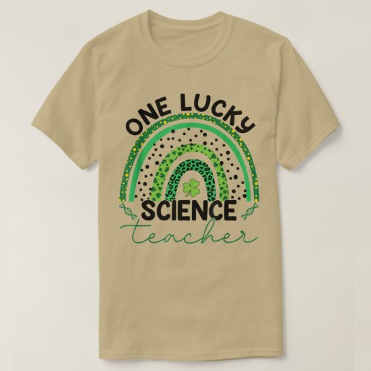 Eén Lucky Science Teacher Leopard Rainbow Saint Pa T-shirt (Design voorkant)