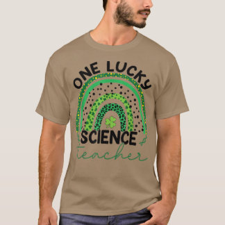 Eén Lucky Science Teacher Leopard Rainbow Saint Pa T-shirt