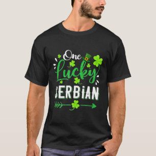 Eén Lucky Serbian Shamrock Leprechaun Pet St Patri T-shirt