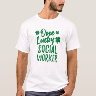 Een Lucky Social Worker St. Patrick's Day Matching T-shirt