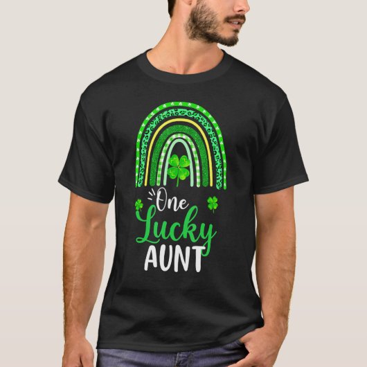 Eén Lucky tante Rainbow T-shirt St Patricks Day Ma (Voorkant)