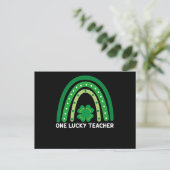 Eén Lucky Teacher Irish Rainbow St Patrick's Day Briefkaart (Staand voorkant)