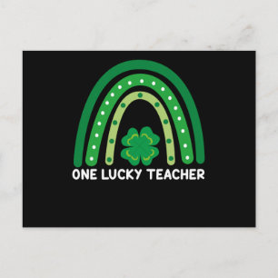 Eén Lucky Teacher Irish Rainbow St Patrick's Day Briefkaart