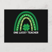 Eén Lucky Teacher Irish Rainbow St Patrick's Day Briefkaart (Voorkant)