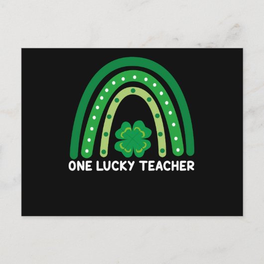 Eén Lucky Teacher Irish Rainbow St Patrick's Day Briefkaart (Voorkant)