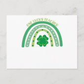 Eén Lucky Teacher Irish Rainbow St Patrick's Day Briefkaart (Voorkant)