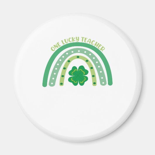 Eén Lucky Teacher Irish Rainbow St Patrick's Day Magneet (Voorkant)