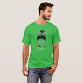 Eén Lucky Teacher Messy Bun St Patrick's Day Appre T-shirt (Voorkant volledig)