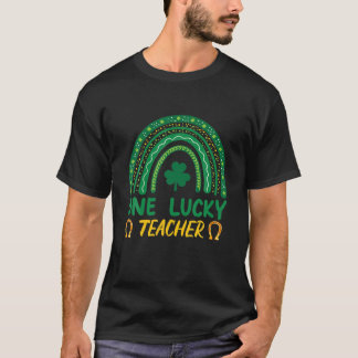 Eén Lucky Teacher Rainbow St Patrick Day T-shirt