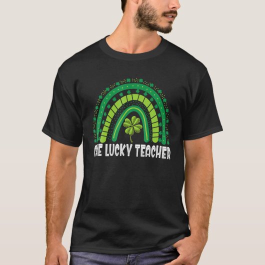 Eén Lucky Teacher Rainbow St Patrick Day T-shirt (Voorkant)