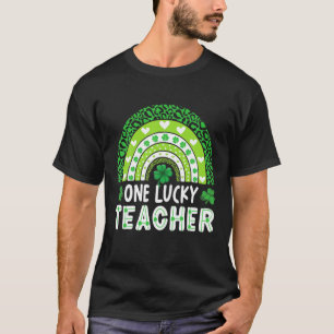 Eén Lucky Teacher Rainbow St Patrick Day T-shirt
