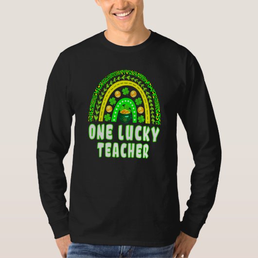 Eén Lucky Teacher Rainbow St Patrick's Day 2 T-shirt (Voorkant)
