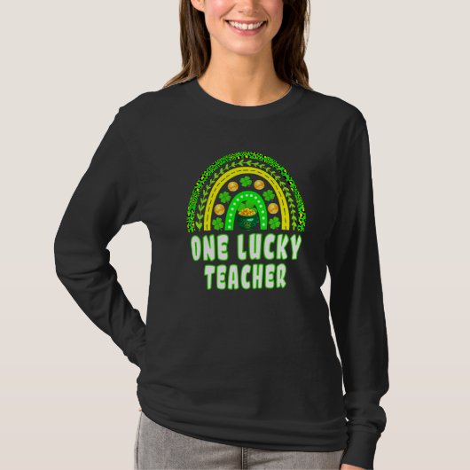 Eén Lucky Teacher Rainbow St Patrick's Day 2 T-shirt (Voorkant)