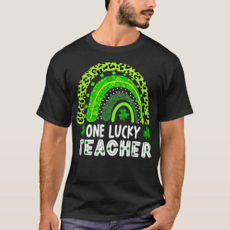 Eén Lucky Teacher Rainbow St Patricks Day Funny 20 T-shirt