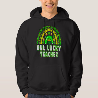 Eén Lucky Teacher Rainbow St Patrick's Day Hoodie