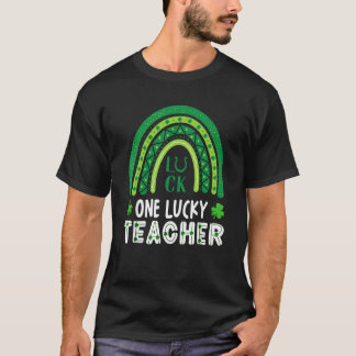 Een Lucky Teacher Rainbow St Patrick's Day School T-shirt