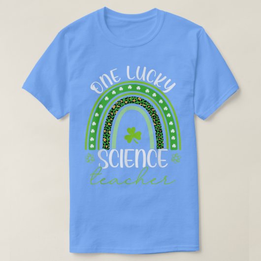 Eén Lucky Teacher Rainbow St Patrick's Day Science T-shirt (Design voorkant)