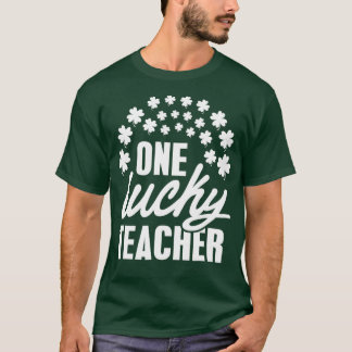 Een Lucky Teacher Shamrock Rainbow Clover St Patri T-shirt